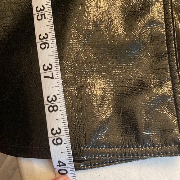 NWT Fashion NOVA Black Patent Wet Look Trench Coat - Picture 8 of 8